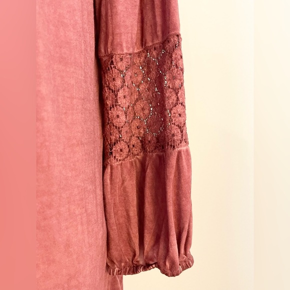 Como Vintage *Like New* Women's Rose Long Sleeve Peasant Top Poet | Size XL - Picture 3 of 12